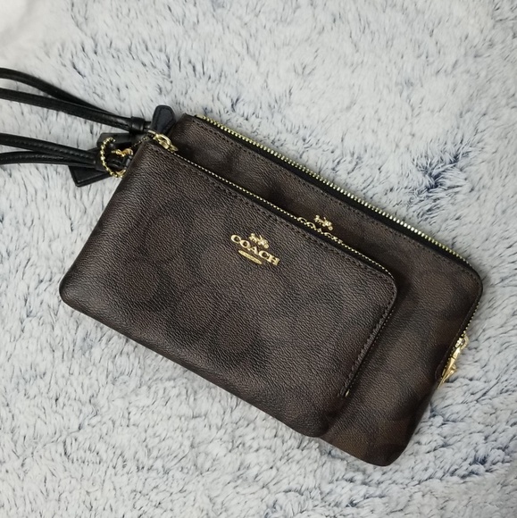 🍒NWT🍒 COACH LG SIGNATURE DOUBLE ZIP WALLET LG - Picture 5 of 7